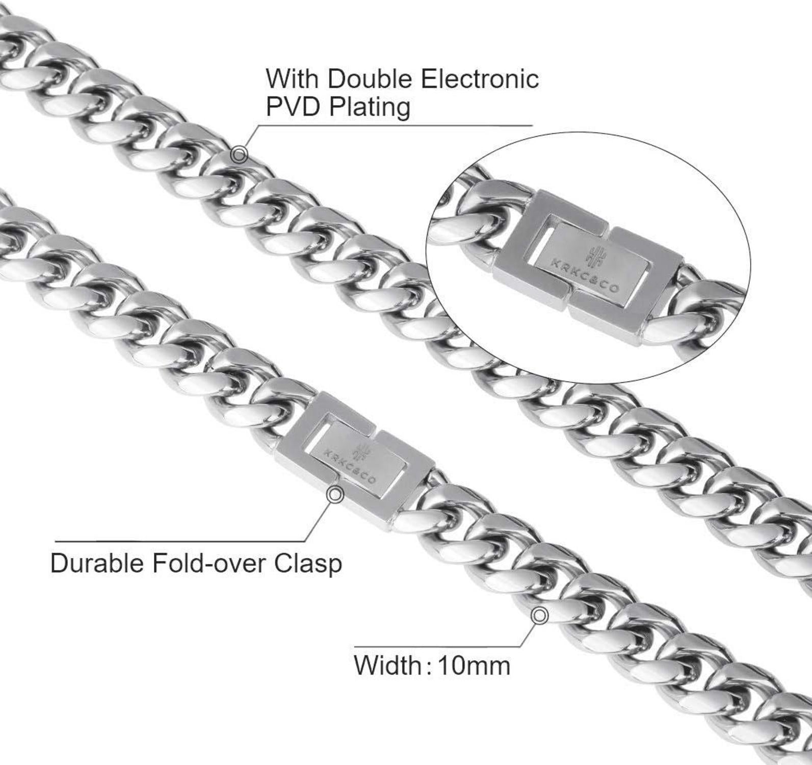 Panzerkette Herren Halskette 18K Gold Cuban Link Chain 55.9cm
