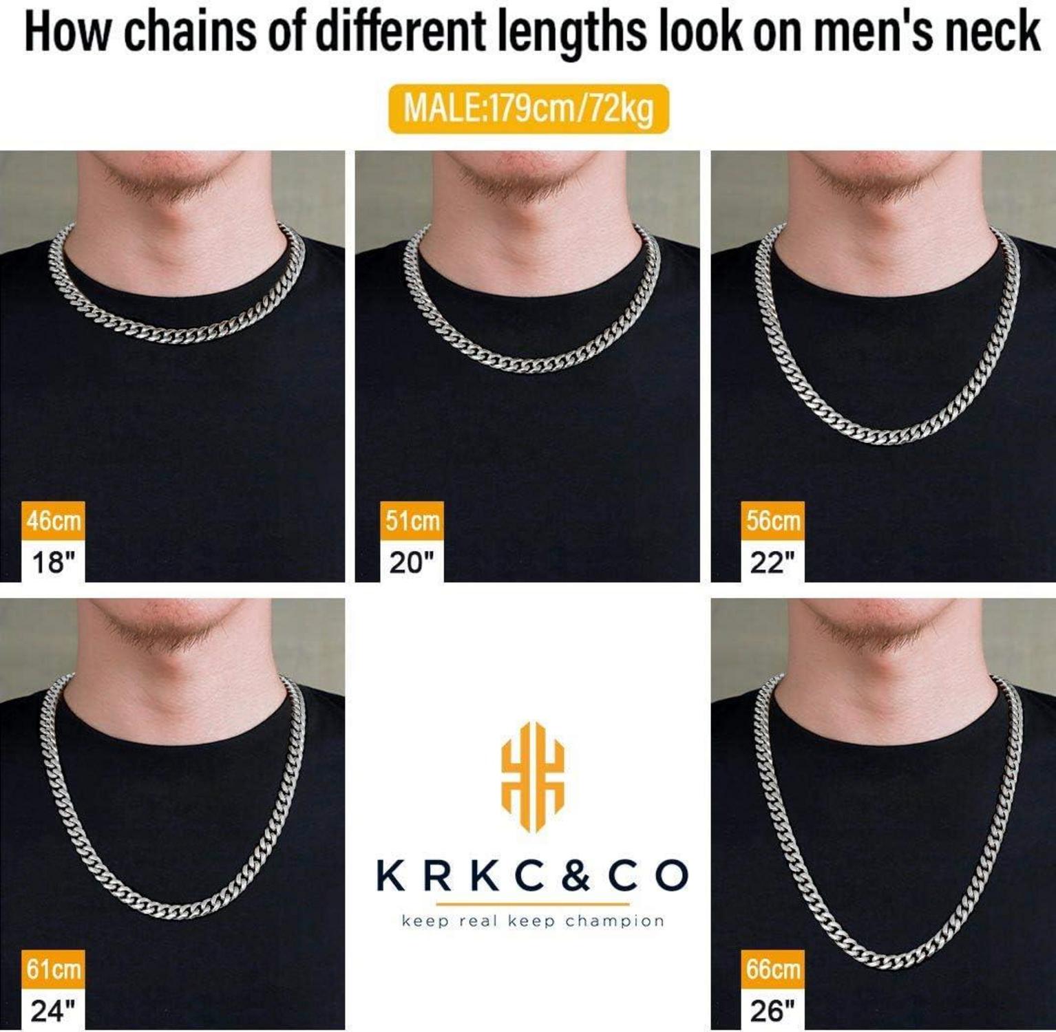 Herren Panzerkette 18K Gold/Weißgold Cuban Link Chain 55.9cm