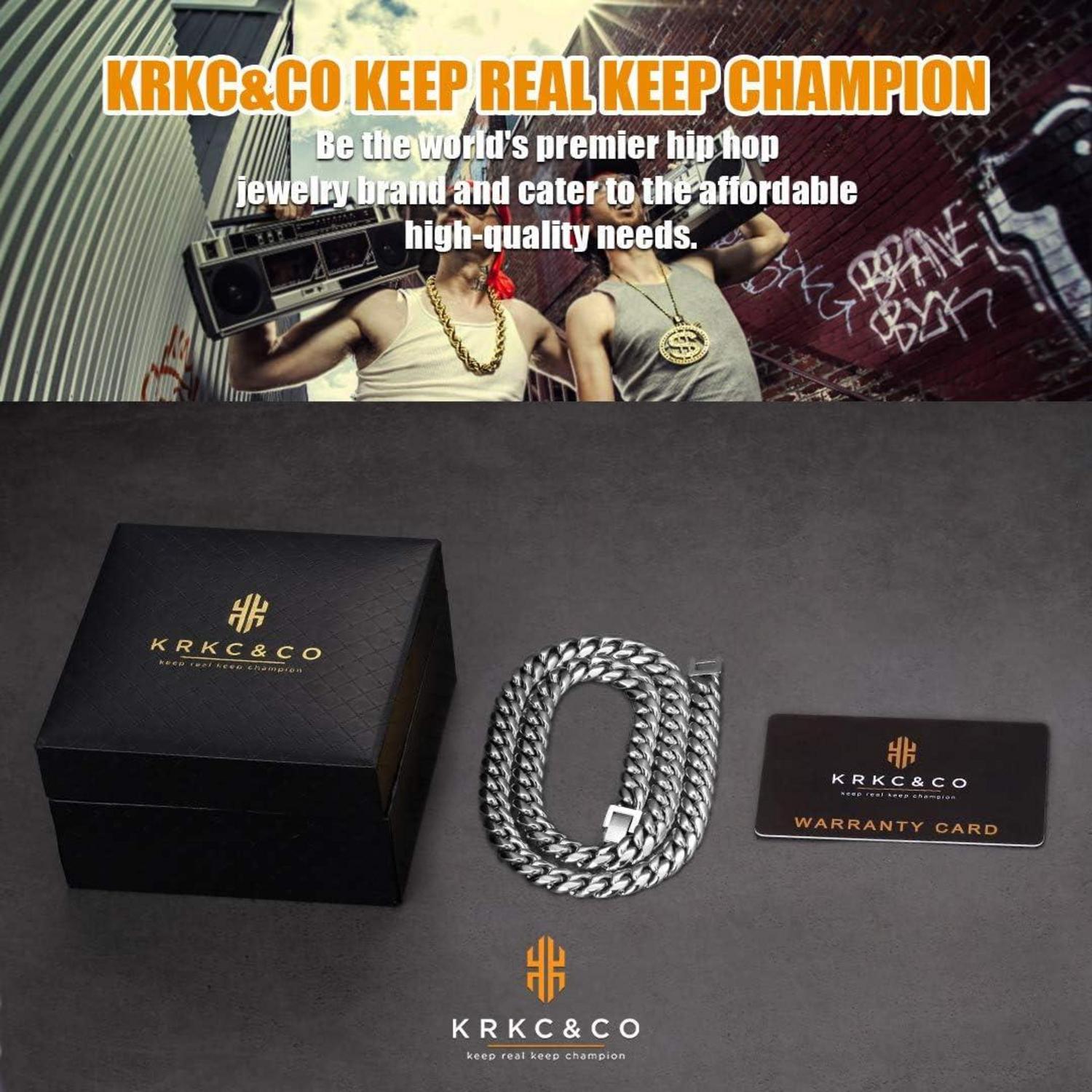 Panzerkette Herren Halskette 18K Gold Cuban Link Chain Edelstahl