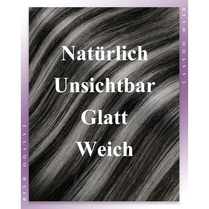 Echthaar Tressen Balayage Schwarz Silber 45cm