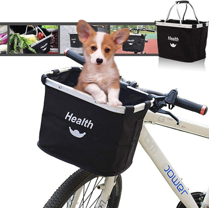 Faltbarer Lenkerkorb für Fahrrad vorne mit Abnehmbarer Tasche
