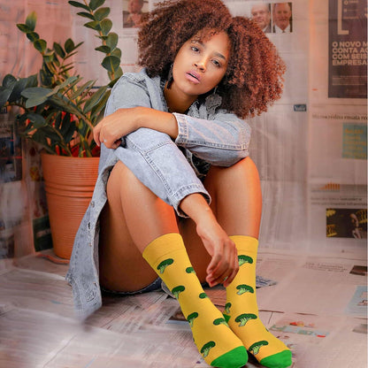Bunte Baumwollsocken mit lustigen Tier- & Fruchtmustern