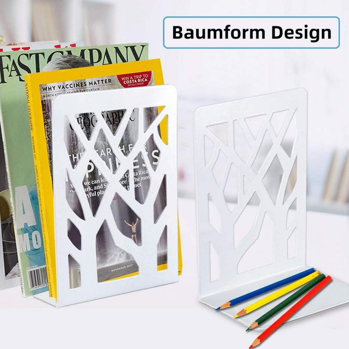 Buchstütze Book Holder Metall Bücher CD DVD Regal Bücherregal 2 Paar