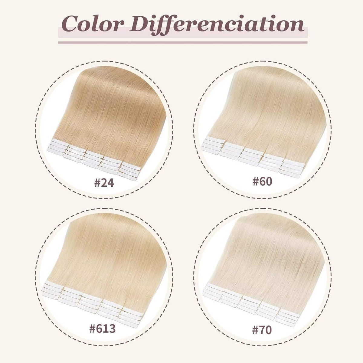 Blond Tape Extensions Echthaar 50cm - 40 Stück Remy Haarverlängerung