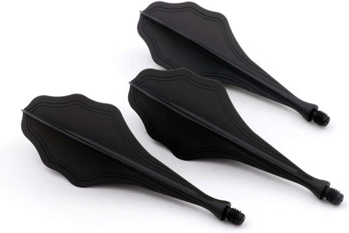 Integrierte Dartflüge 3er-Set Schwarz Welle verstärktes Design