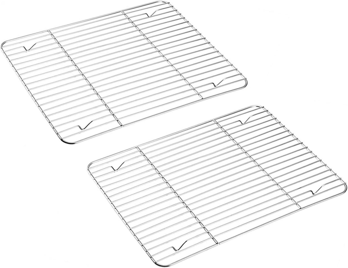 Auskühlgitter Edelstahl 29,7x22,8x1,5 cm - Braten Backen Grillen
