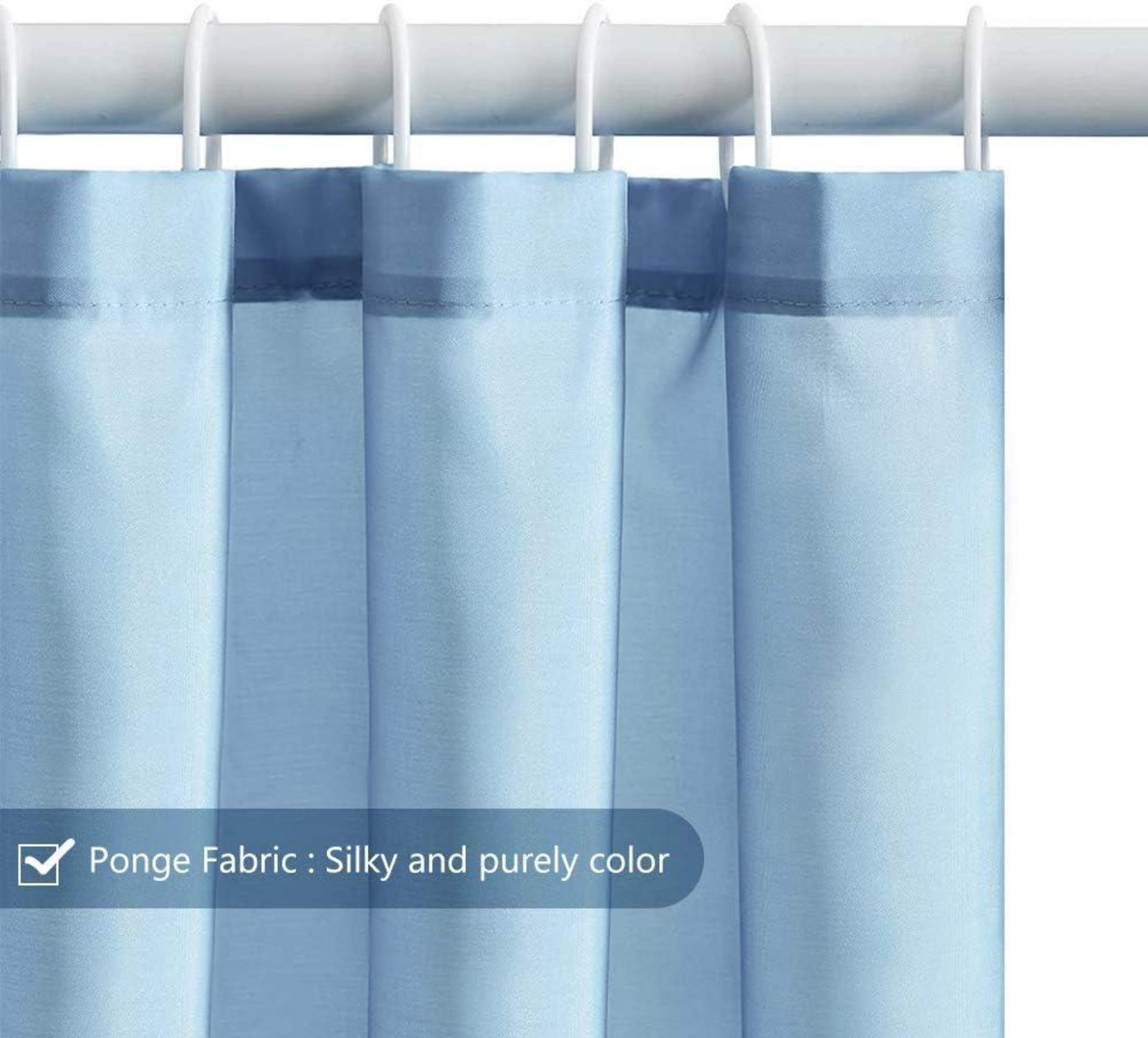 Duschvorhang Anti-schimmel Überlänge Textil Stoff 200x200cm Hellblau