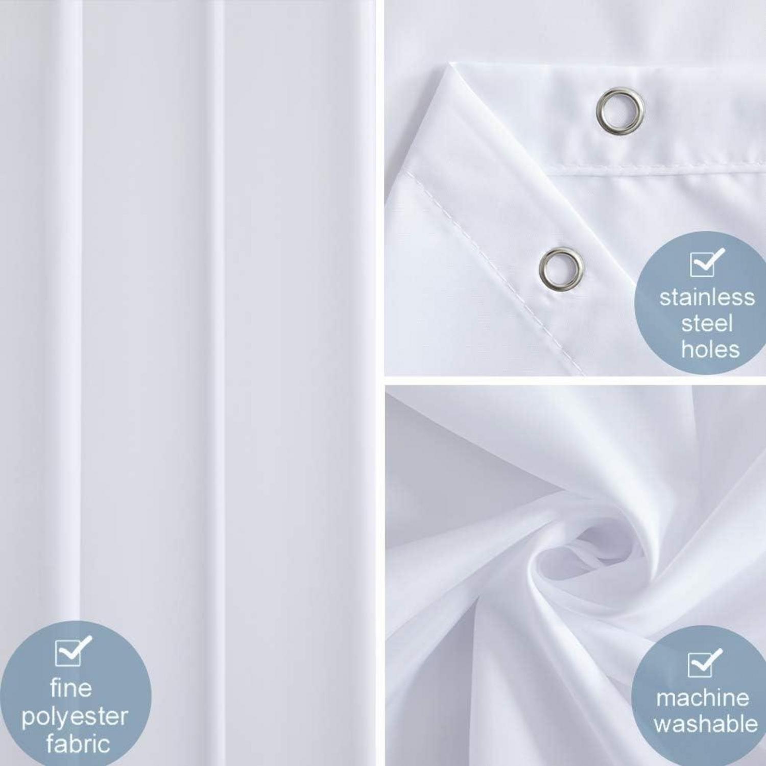 Duschvorhang Anti-schimmel Textil Weiß Extra Breit 275x180cm