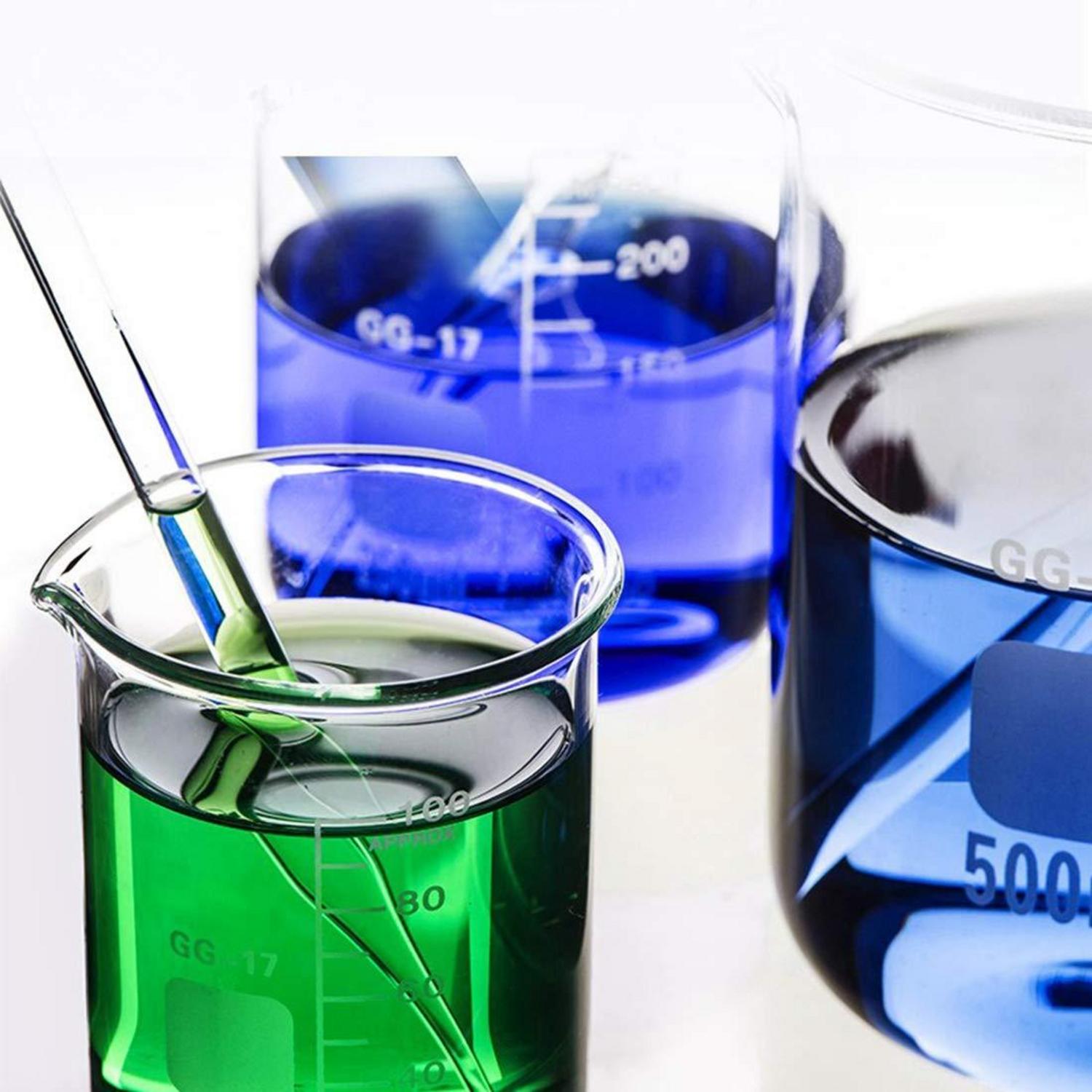 Borosilikatglas Becherglas Set mit klarem Ausguss, 3 Stück 50ml 100ml 250ml