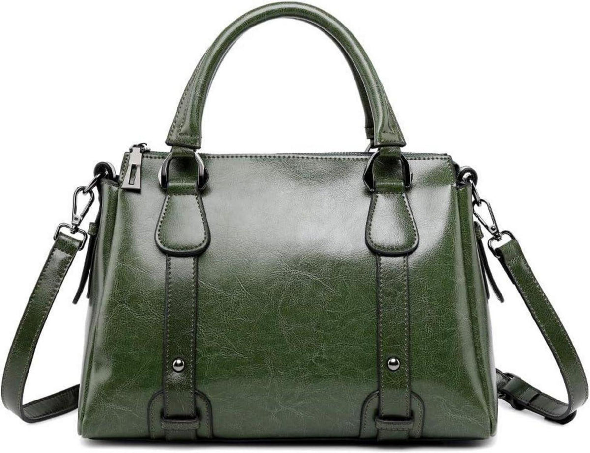 Leder Handtasche Grün Schulter Umhängetasche Elegant