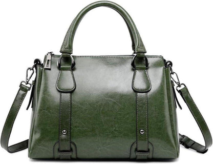Leder Handtasche Grün Schulter Umhängetasche Elegant