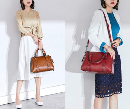 Damen Leder Handtasche Grün Henkeltasche Umhängetasche