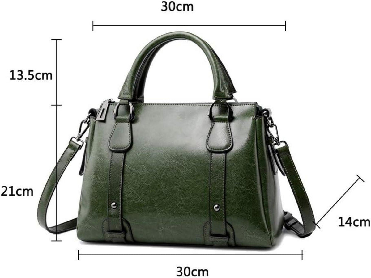 Leder Handtasche Grün Schulter Umhängetasche Elegant