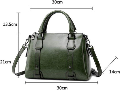Leder Handtasche Grün Schulter Umhängetasche Elegant