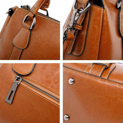 Moderne Coolives Damen Leder Handtasche Grün 2 Tragegriffe Kreuzkörper