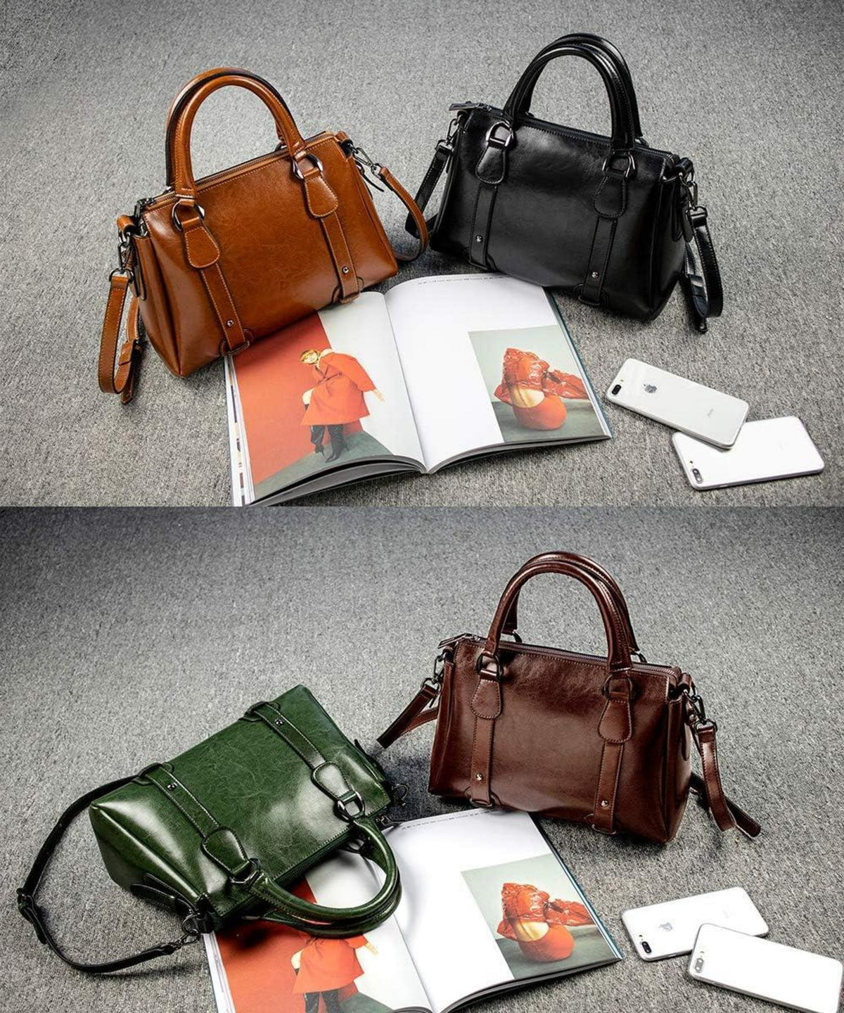 Leder Handtasche Damen Braun Schulter Umhängetasche Hohe Qualität