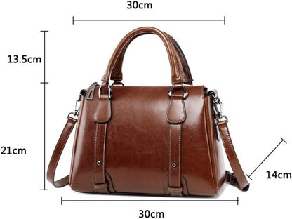 Leder Handtasche Damen Braun Umhängetasche Schultertasche