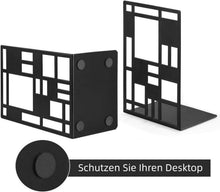 INNOPLUS Buchstütze Metall schwarz 1 Paar - robuste Bookends