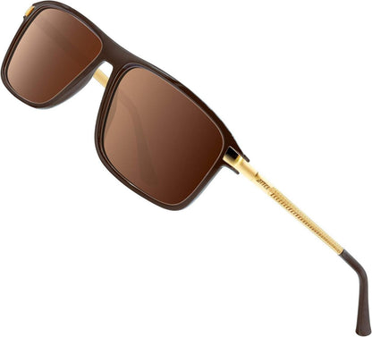 Polarisierte UV400 Sonnenbrille für Herren - TR90 Rahmen - Metall Arme