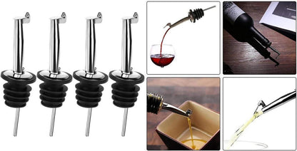 Weinausgießer 4er Set Kunststoffkorken Cocktails Barzubehör Schwarz