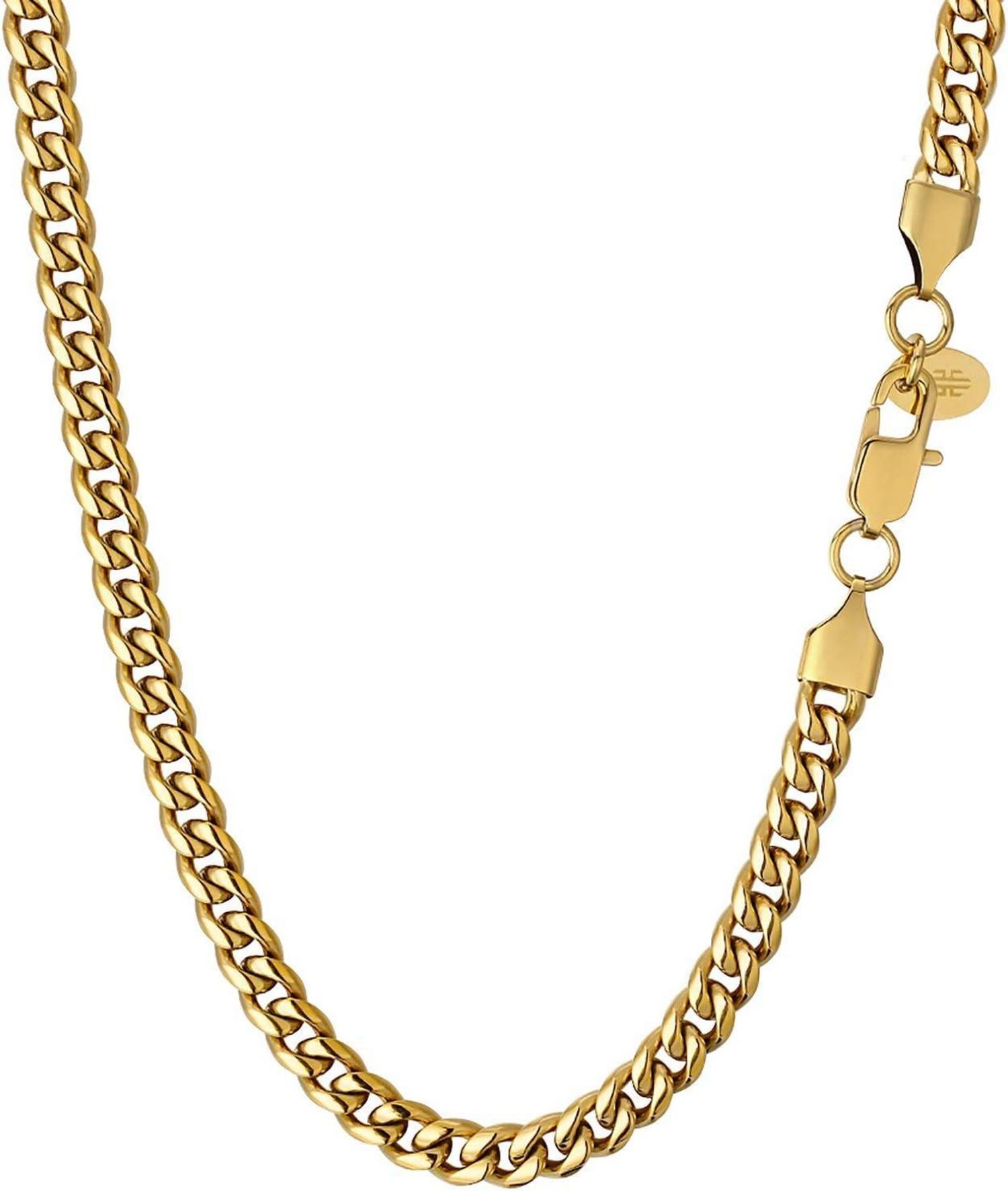 Halskette Edelstahl 6mm Cuban Link Chains Gold vergoldet 55.9cm