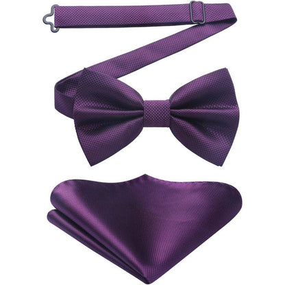 Herren Fliege mit Einstecktuch Set Lila