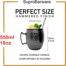 Moscow Mule Becher Set 4er Gunmetal Schwarz 550ml Genießen