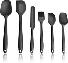 Silikon Spatel Set 6-teilig Kochgeschirr Backen Schwarz