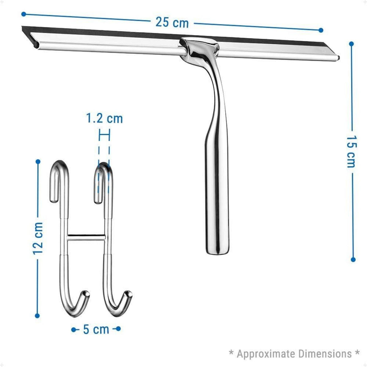 Edelstahl Duschwischer 25cm Duschabzieher Fensterabzieher Badezimmerwischer