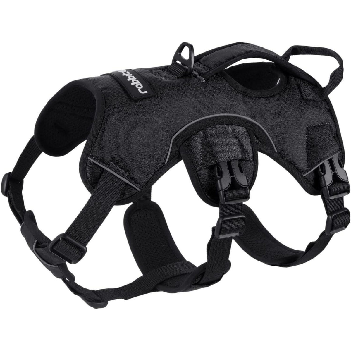 Ausbruchsicheres Hundegeschirr mit Griff, Schwarz XL