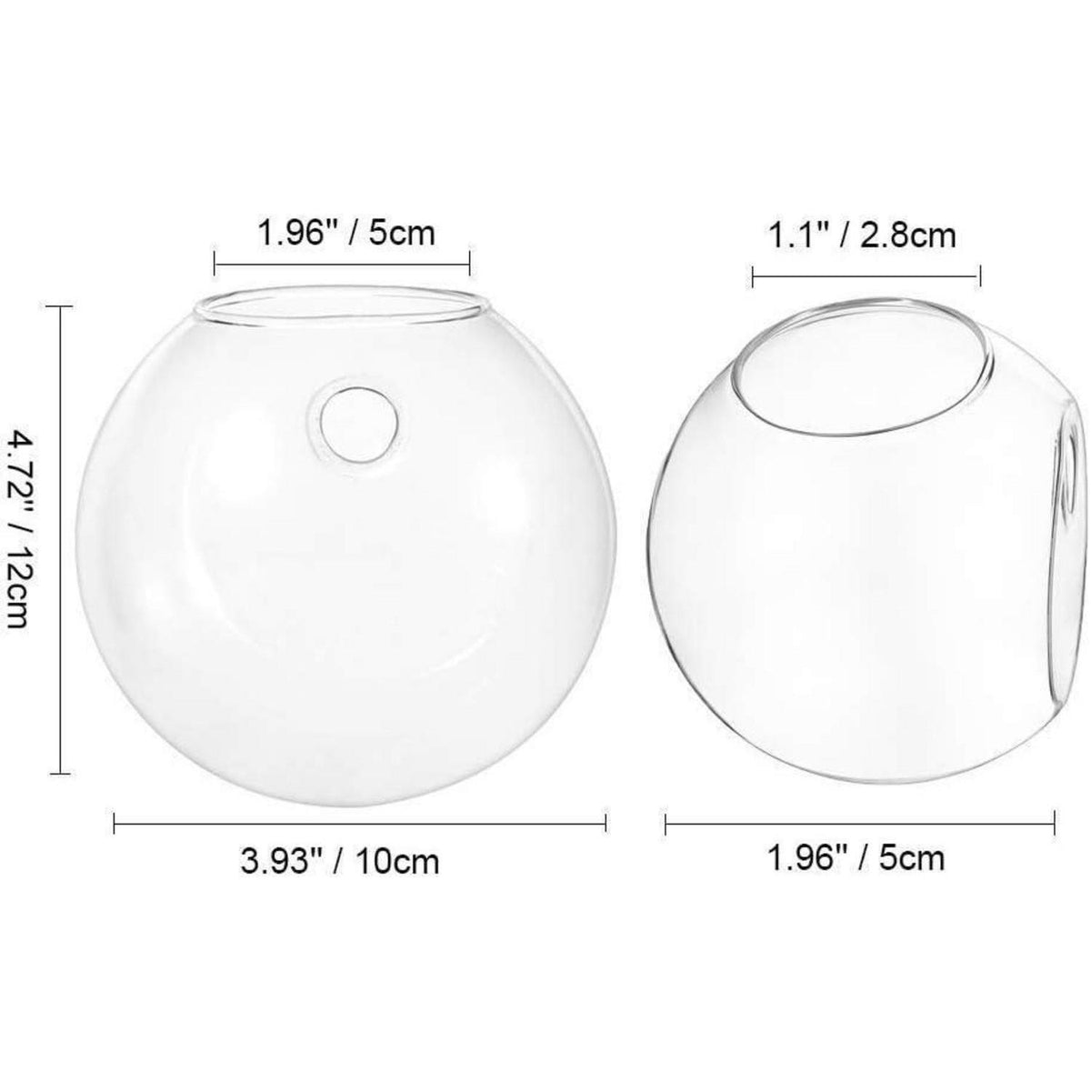 Wandbehang Glas Pflanzgefäße Sphärisch 4 Stück mit bunten Steinen