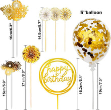 Goldene Geburtstagstorte Deko Set Happy Birthday Luftballon