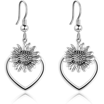 Tulip Daisy Silber Ohrringe Statement Blumenschmuck Frauen