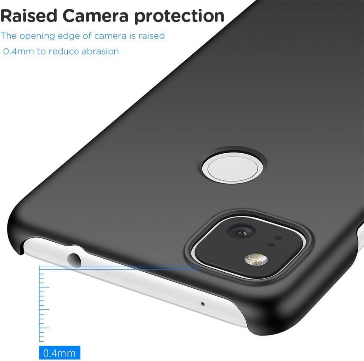 ORNARTO Pixel 4a(4G) Hülle Schwarz Ultra Dünn Anti-Scratch Hardcase 5,8 Zoll