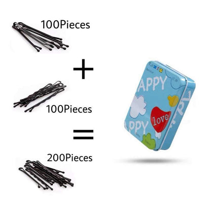 Haarnadeln Bobby Pins 200 Stück Haarspangen Metal Schwarz 5.5CM