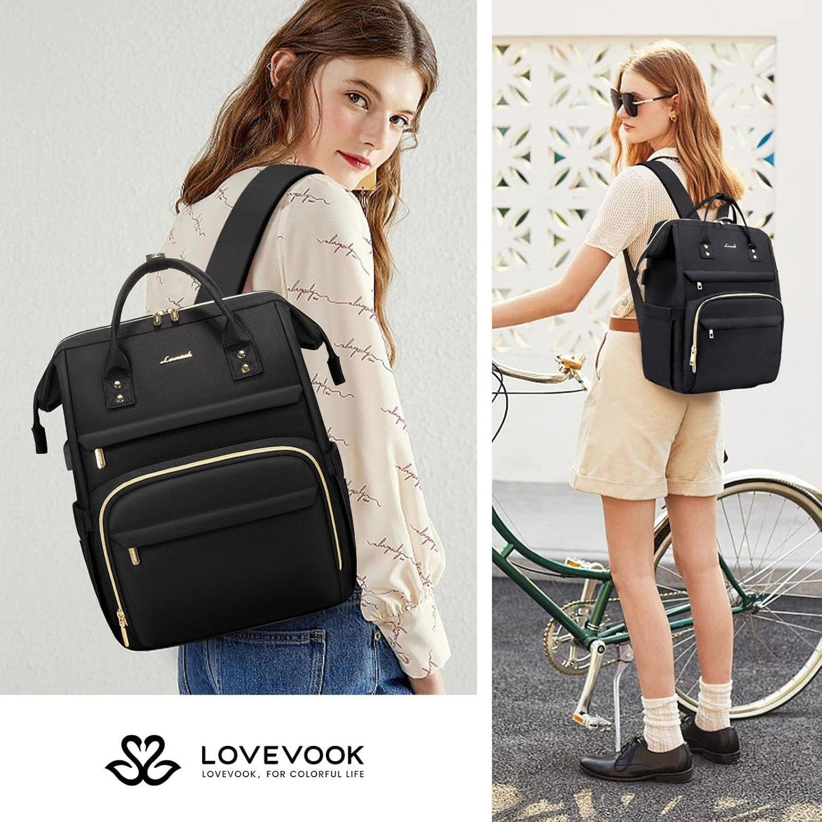 Rucksack Damen Wasserdicht Laptoprucksack 15,6 Zoll Groß Backpack