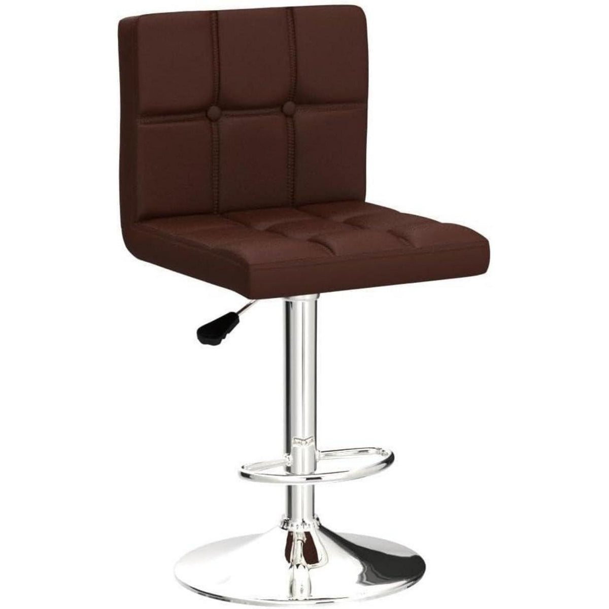 Barhocker-Set (2x) höhenverstellbar, Kaffee in Lederoptik