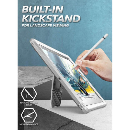 Schutzhülle für iPad 10.2 mit Displayschutz und Ständer (Weiß)