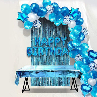 Geburtstagsdeko Jungen Mann Happy Birthday Blau Set mit Luftballons