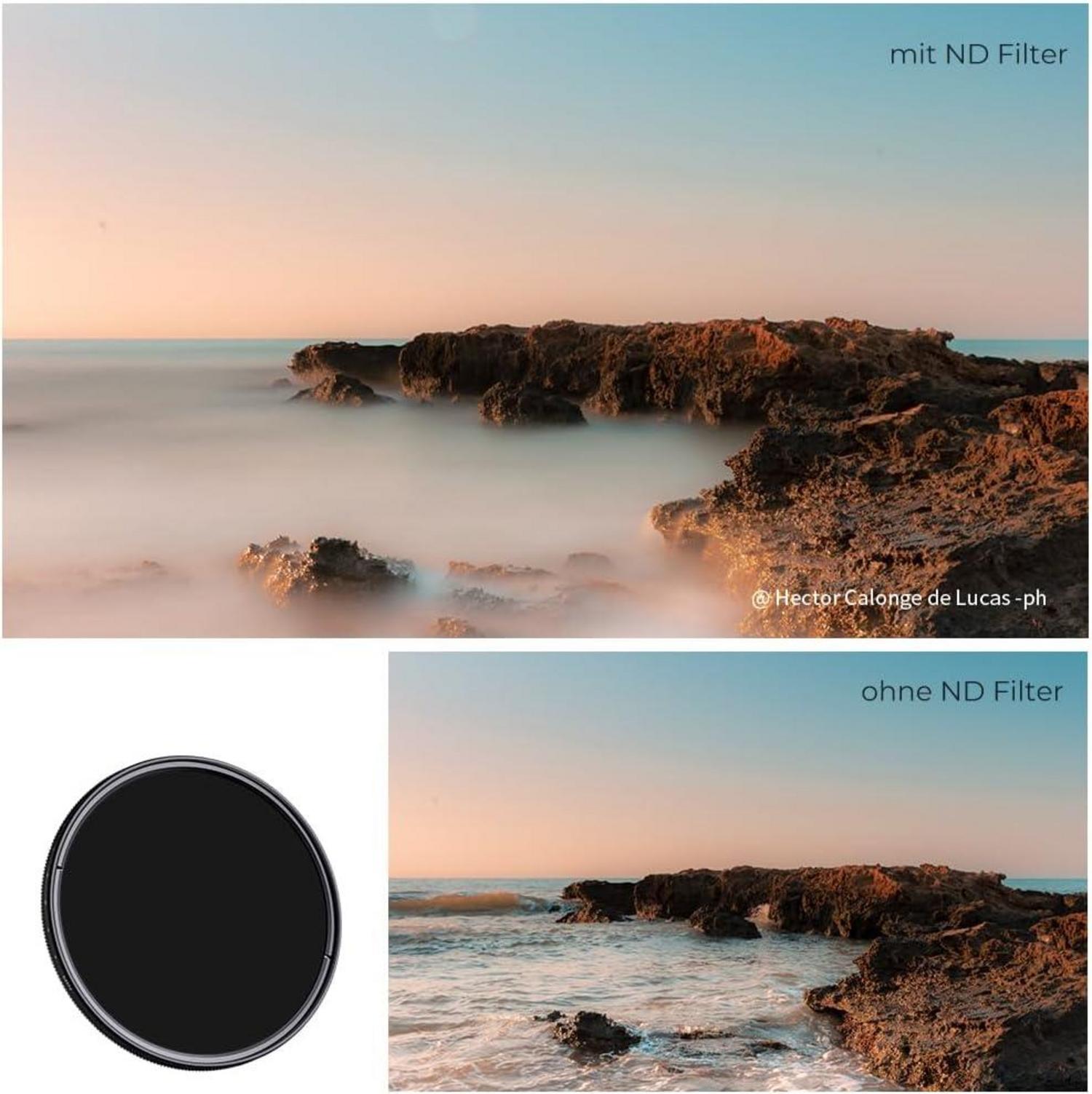 K&F Concept 58mm Variabler ND-Filter Slim ND2-400 Neutral Graufilter