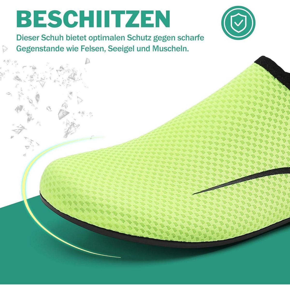 Badeschuhe Wasserschuhe Schnell Trocknend Rutschfest Grün 42