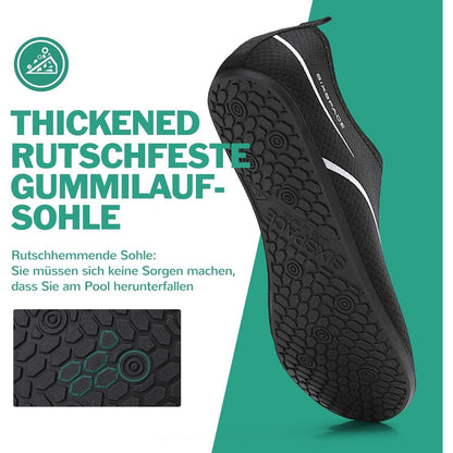 Wasserschuhe Schnell Trocknend Rutschfest für Damen und Herren Schwarz
