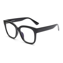 Blaulichtblockerbrille Damen Übergroß Quadratisch Schwarz