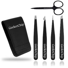 Augenbrauen Pinzetten Set Profi Edelstahl 5tlg mit Schere