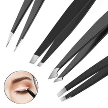 5tlg Pinzette Set mit Schere und Etui aus Edelstahl