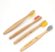 Bambus Zahnbürste Kinder Bio-Holzkohle 4er-Pack