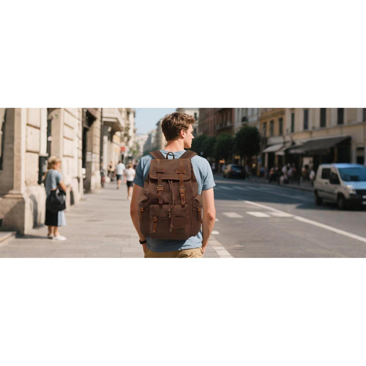 Vintage Canvas Rucksack – Daypack für Laptop, Schule & Reisen