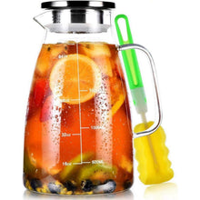 Glaskaraffe 2 Liter mit Deckel - Wasserkaraffe & Eistee
