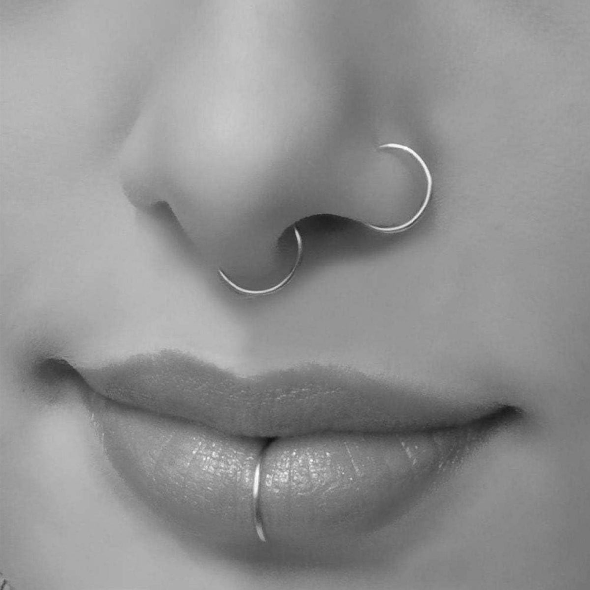 12-16Stk 20G 8mm Nasenpiercings Fake Edelstahl Piercings Nase Lippe Ohr Hoop