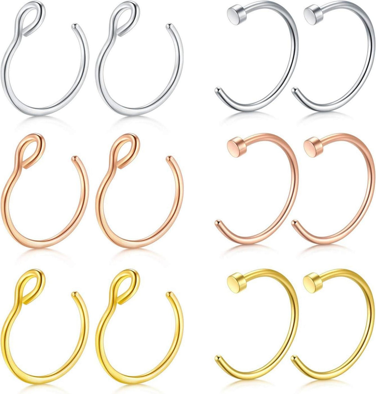Nasenpiercings Fake Ring Lippe Chirurgenstahl 20G 8mm